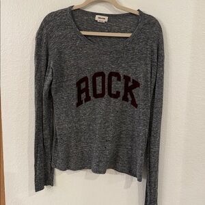 ZADIG & VOLTAIRE Willy Chine ROCK Long Sleeve Graphic T-Shirt Grey Women’s M